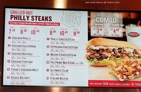 charleys cheesesteaks menu